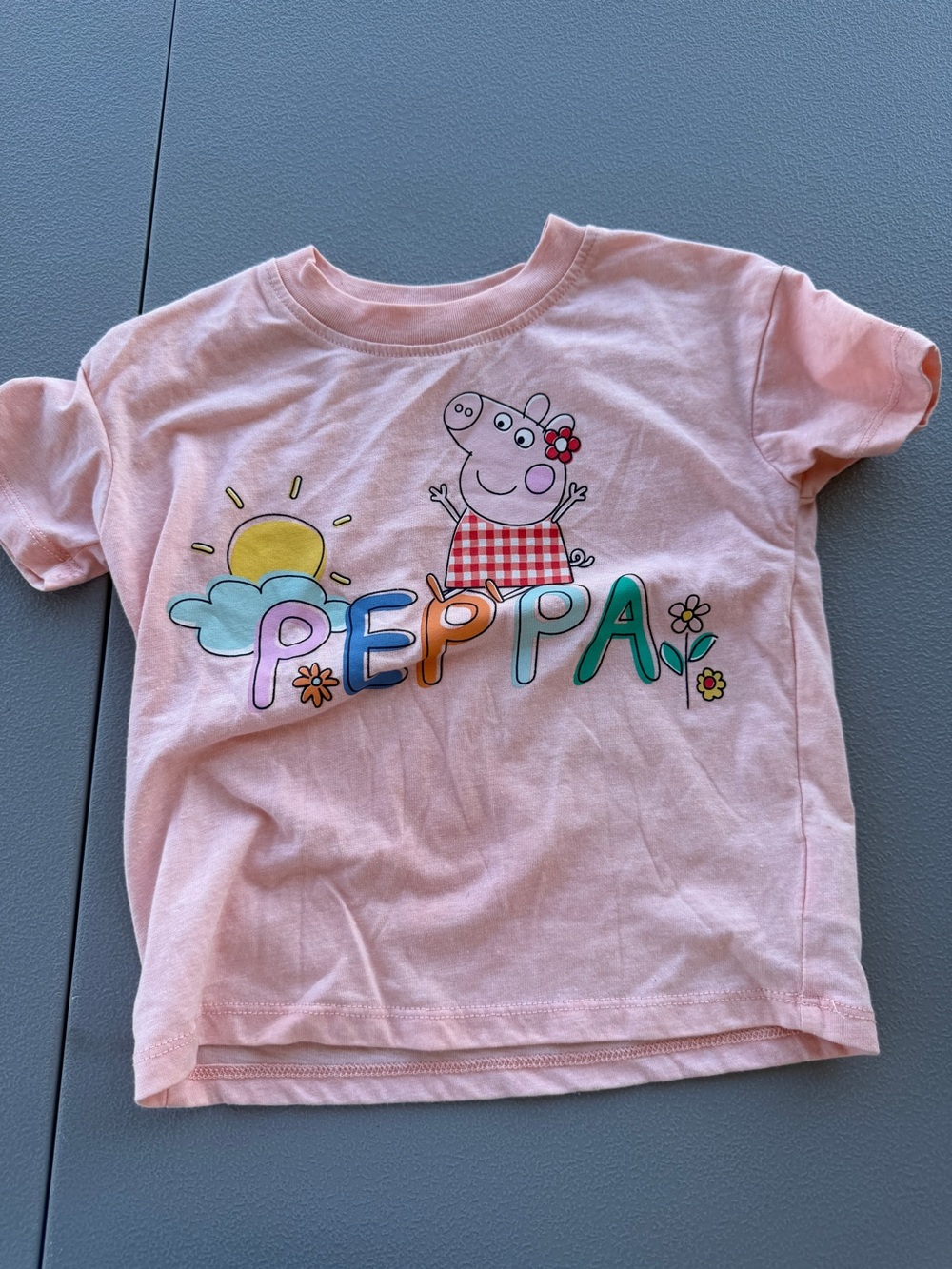 Peppa Pig Light Pink Short Sleeve Tee with Colorful Graphic